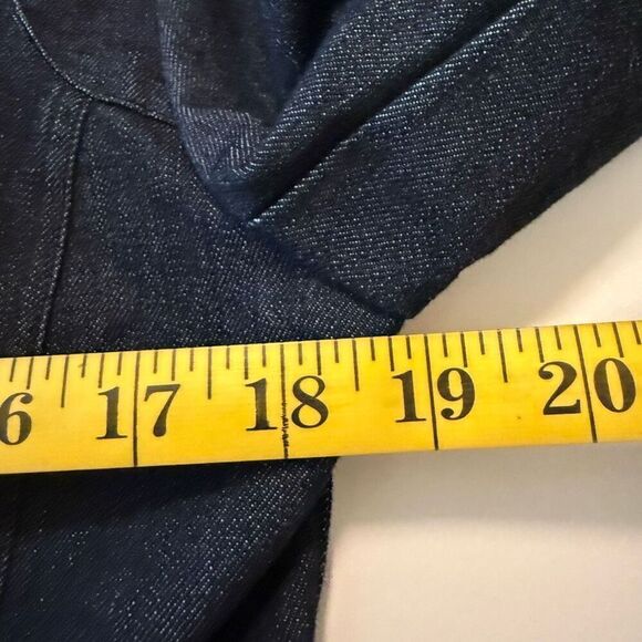 Ellen Tracy Dark Wash Denim Jacket Sz 10 Career, Preppy, Dark Academia - Picture 10 of 13